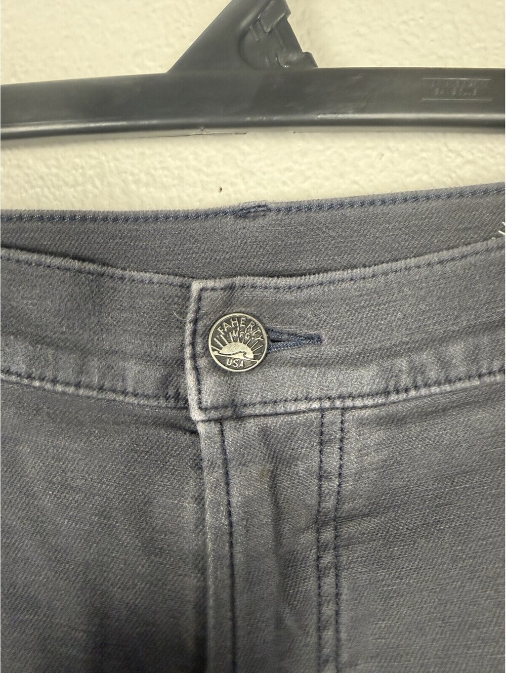 Faherty Pants Mens 40x32 Grey Stretch Terry 5 Pocket Slim Straight Soft Comfort - Picture 4 of 9